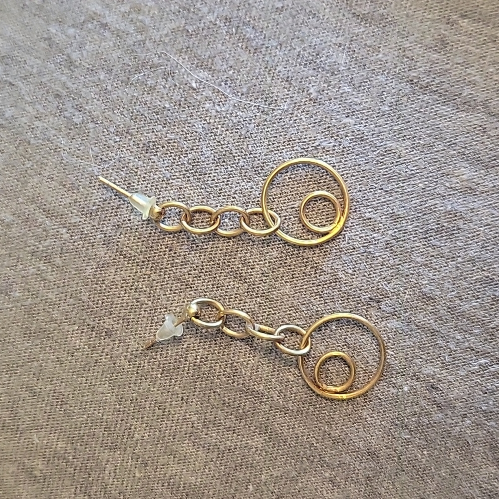 Modern gold earrings